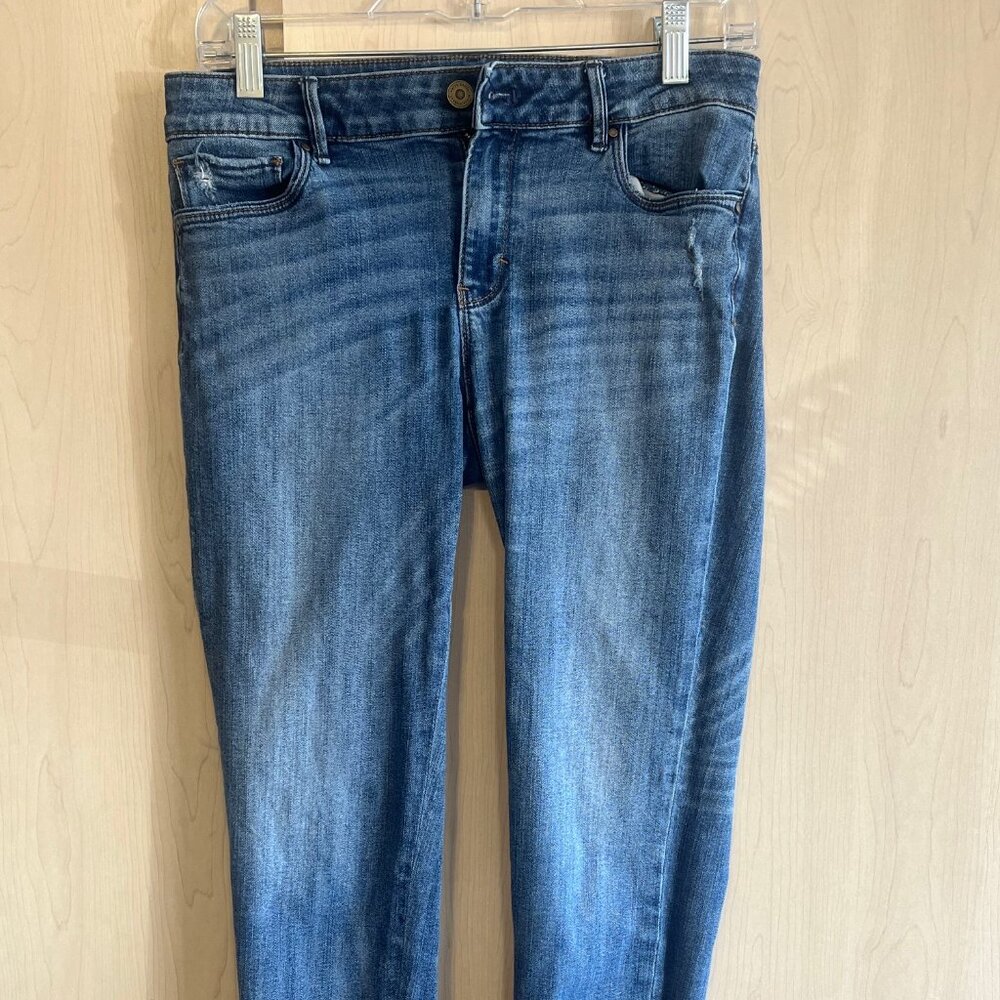 White House Black Market Jeans Womens Size 4 Slim Crop Palm Embellished Print "
